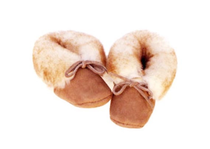 Genuine sheepskin Infant Booties/crib shoes, for your pre walker child. Made with tender love and care for your infant in United States. image 1