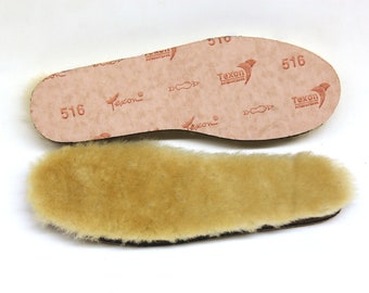 SHEEPSKIN INSOLE - Genuine sheepskin insole with memory foam for comfort, and Texon board for easier push inside an old pair as replacement.