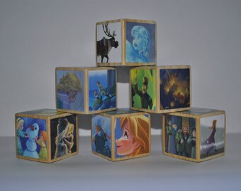 Frozen // Disney // Wooden Blocks // Toys / Nursery // Baby Shower // Gift