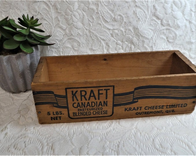 Vintage Wood Cheese Box/canadian KRAFT Cheese Box/farmhouse Country