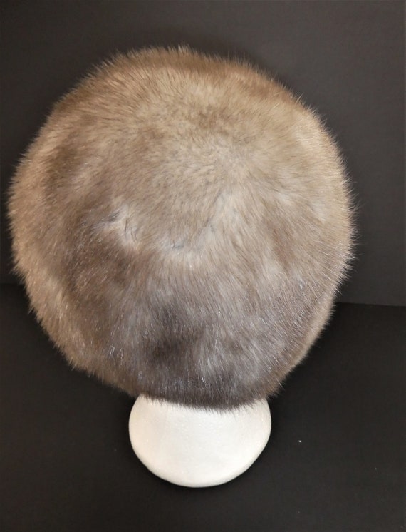 Beautiful Vintage Grey MINK FUR HAT/Genuine fur H… - image 9
