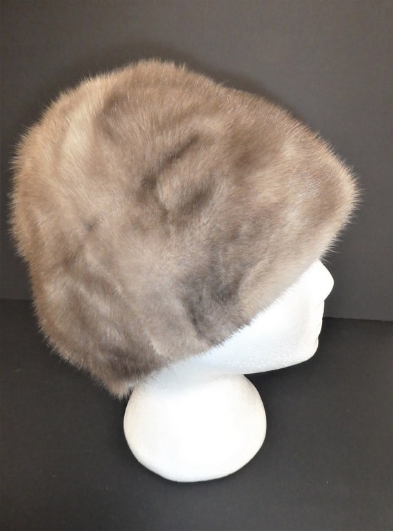 Beautiful Vintage Grey MINK FUR HAT/Genuine fur H… - image 2
