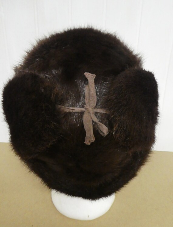 Vtg Genuine Beaver Fur Trapper Hat/RCMP Fur Hat/A… - image 5