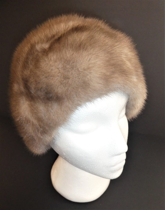Beautiful Vintage Grey MINK FUR HAT/Genuine fur H… - image 3