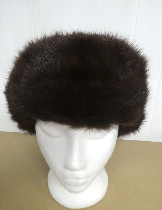 Vtg Genuine Beaver Fur Trapper Hat/RCMP Fur Hat/A… - image 2
