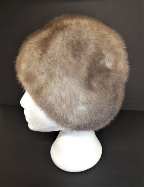 Beautiful Vintage Grey MINK FUR HAT/Genuine fur H… - image 4