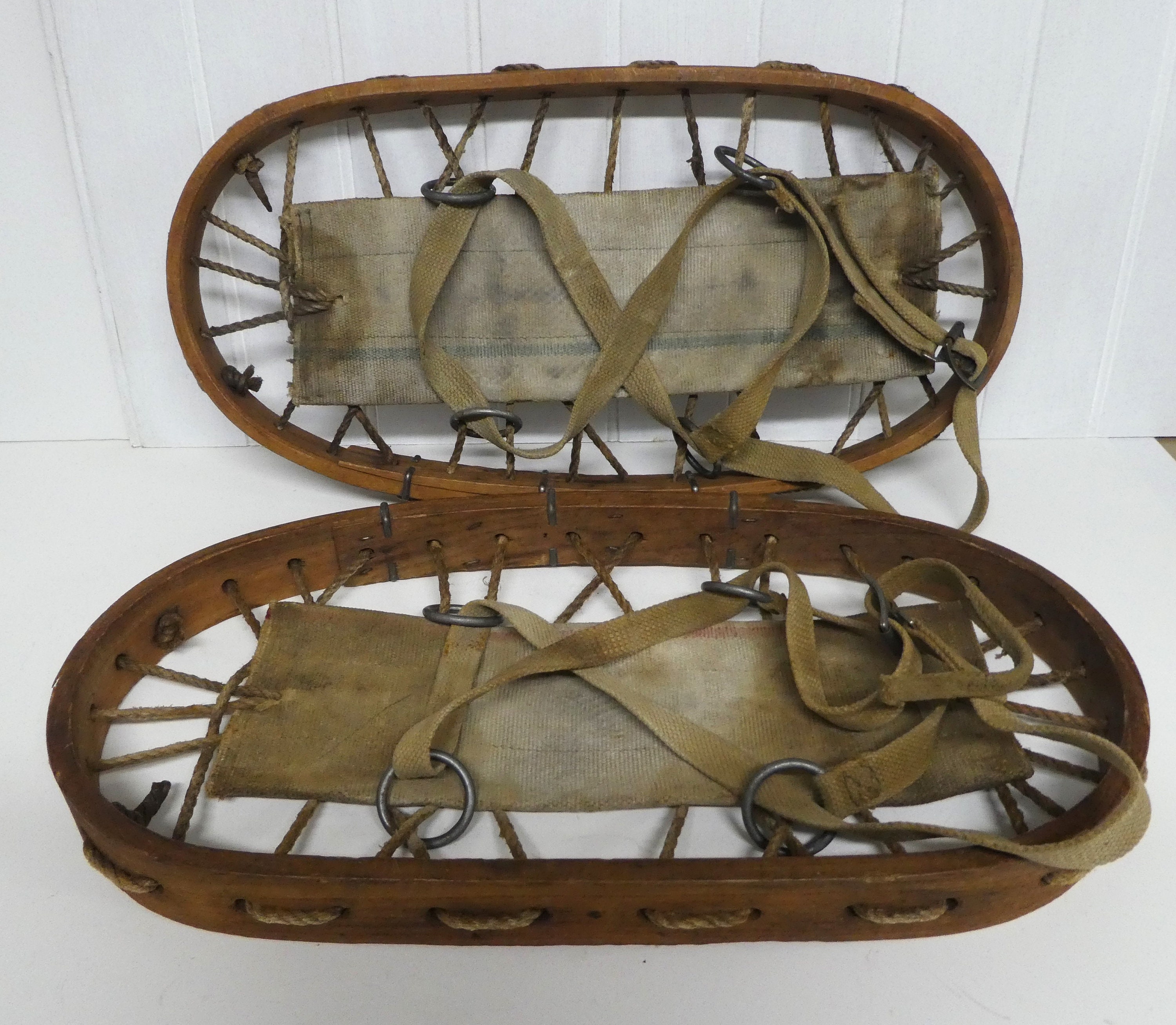 RARE Vintage WW2 Bentwood Military Snowshoes/1940s Bear Claw Wood