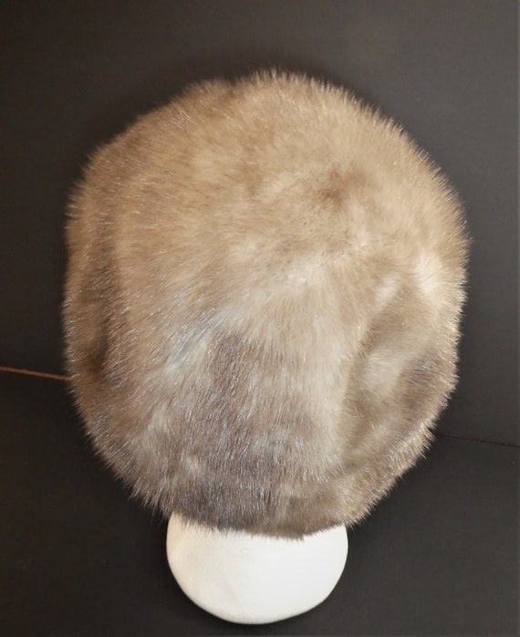 Beautiful Vintage Grey MINK FUR HAT/Genuine fur H… - image 5