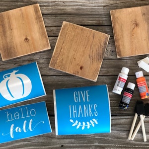 DIY KIT Wood Fall Sign, adult craft kit, diy fall decor, crafts for adults, rustic home decor, make your own wooden signs, sign making kit image 2