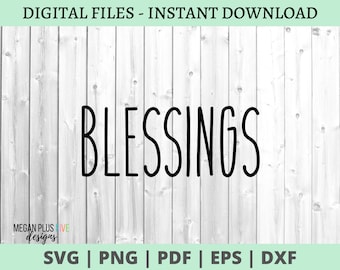 Blessings SVG | Skinny word SVG DIGITAL Download for Cricut cutting machine | Silhouette cut file | Rae Dunn inspired font