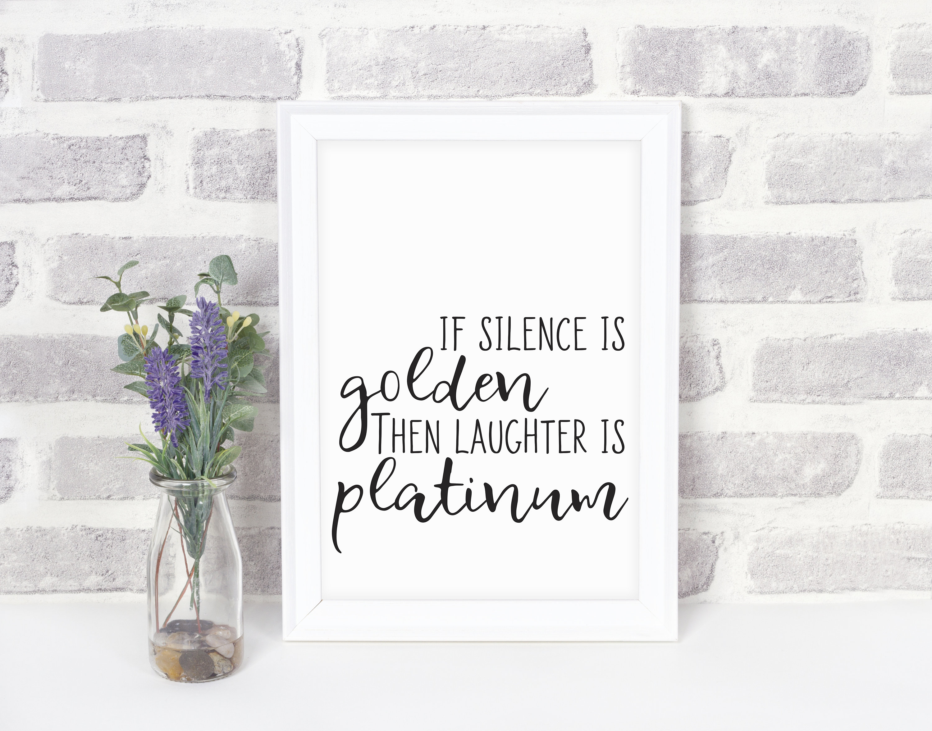 Citaat afdrukbare Wall Art decor van het huis als stilte