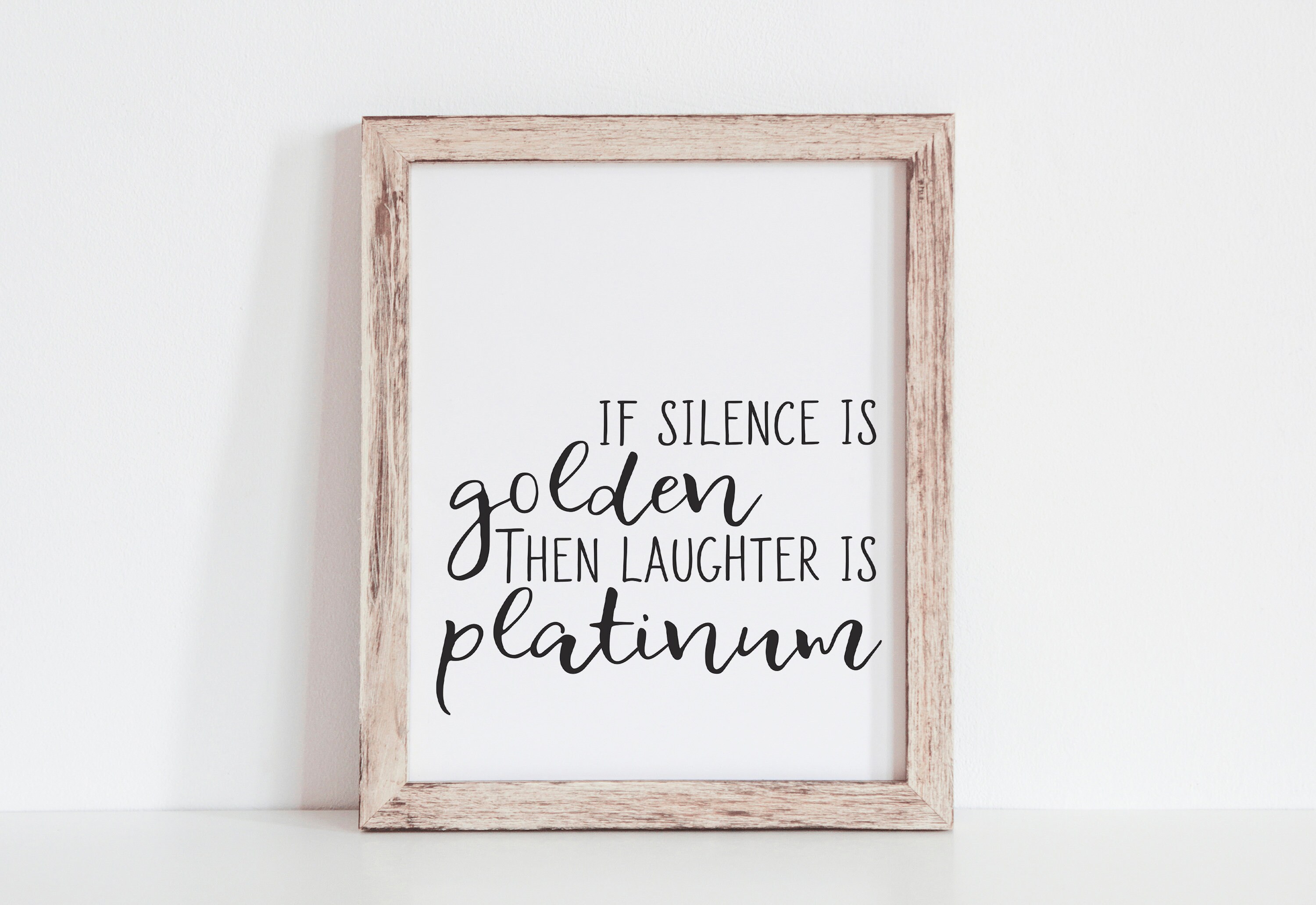 Citaat afdrukbare Wall Art decor van het huis als stilte