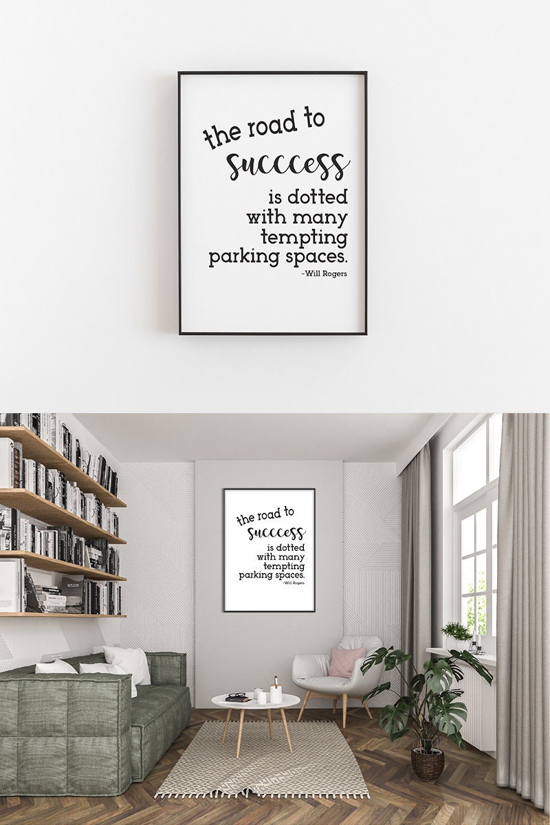 Will Rogers Quote Printable Art, the Road to Success Quote, Printable
