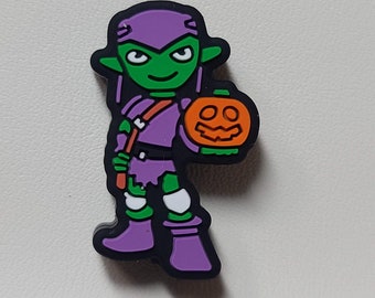 Green Kid Trick Treating Silicone Focal Bead