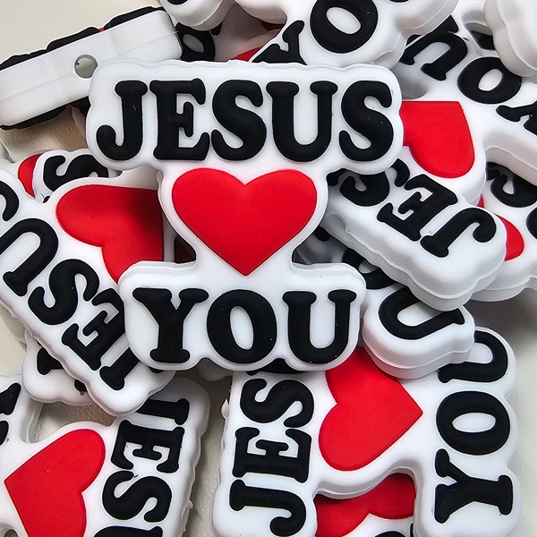 Jesus loves You Silicone Focal Bead