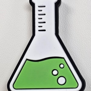 Science Beaker Silicone Focal Bead Green BeakerTriangle
