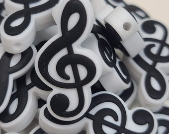 Music Note Silicone Focal Bead
