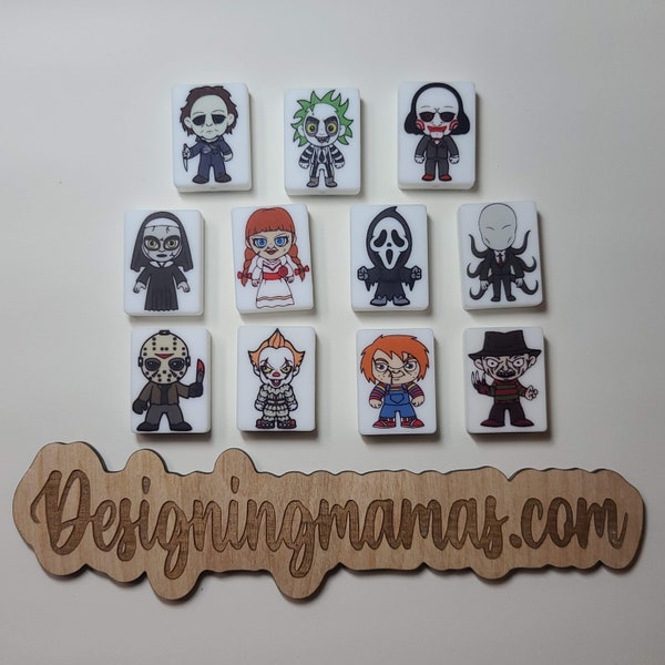 Printed Horror Characters Silicone Focal Bead