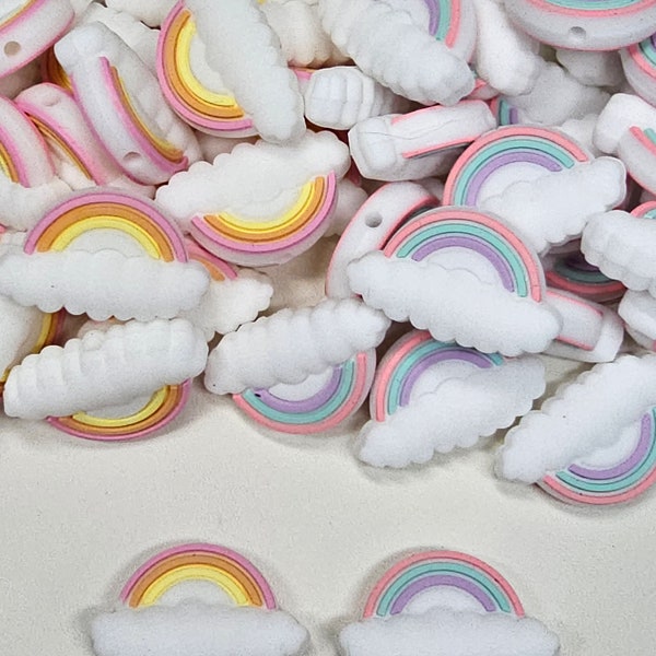 Rainbow Pastel Silicone Focal Bead