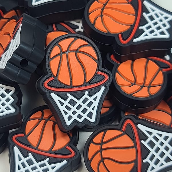 Basketball Hoop Silicone Focal Bead