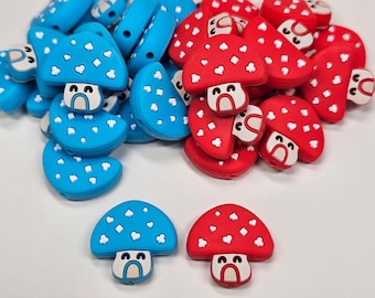 Mushroom Character Silicone Focal Bead