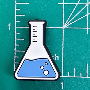 Science Beaker Silicone Focal Bead Blue Beaker Triangle