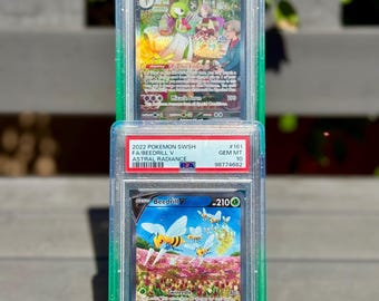 Universal Graded Card Tiered Stands Passend für PSA, SGC, CGC, bgs, tag, mit abgestufter Schutz- oder Stoßstange! Pokemon Karten und Sportkarten