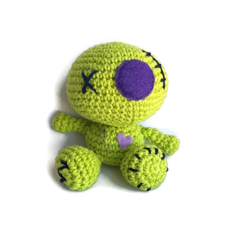 Voodoo Doll Lime Green Amigurumi Doll Toy Cute Halloween Etsy