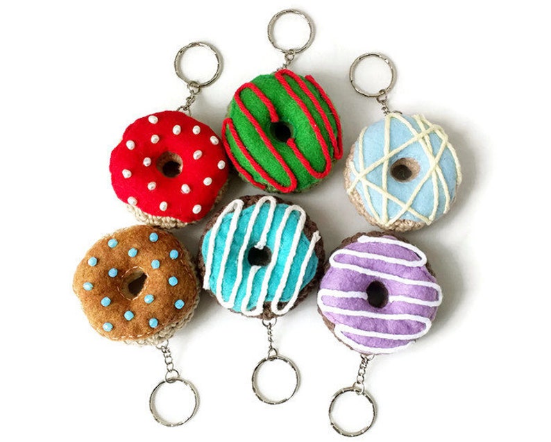 Amigurumi Donut Keychain Small Crochet Donut Cute Etsy
