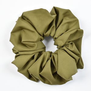 Oversized Olive Green Scrunchie, Big Khaki Scrunchie, Jumbo Extra Large Scrunchie