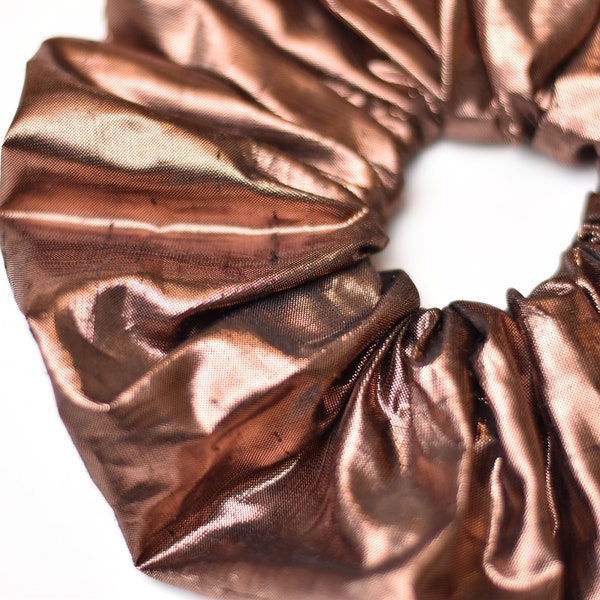 XXL Raw Silk Scrunchies in Rose Gold, Bronze and Red, Jumbo Oversized Scrunchies, Extra Large Scrunchy