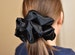 Extra Large Black Satin Scrunchie, Jumbo Oversized Black Scrunchie, Satin Scrunchy 