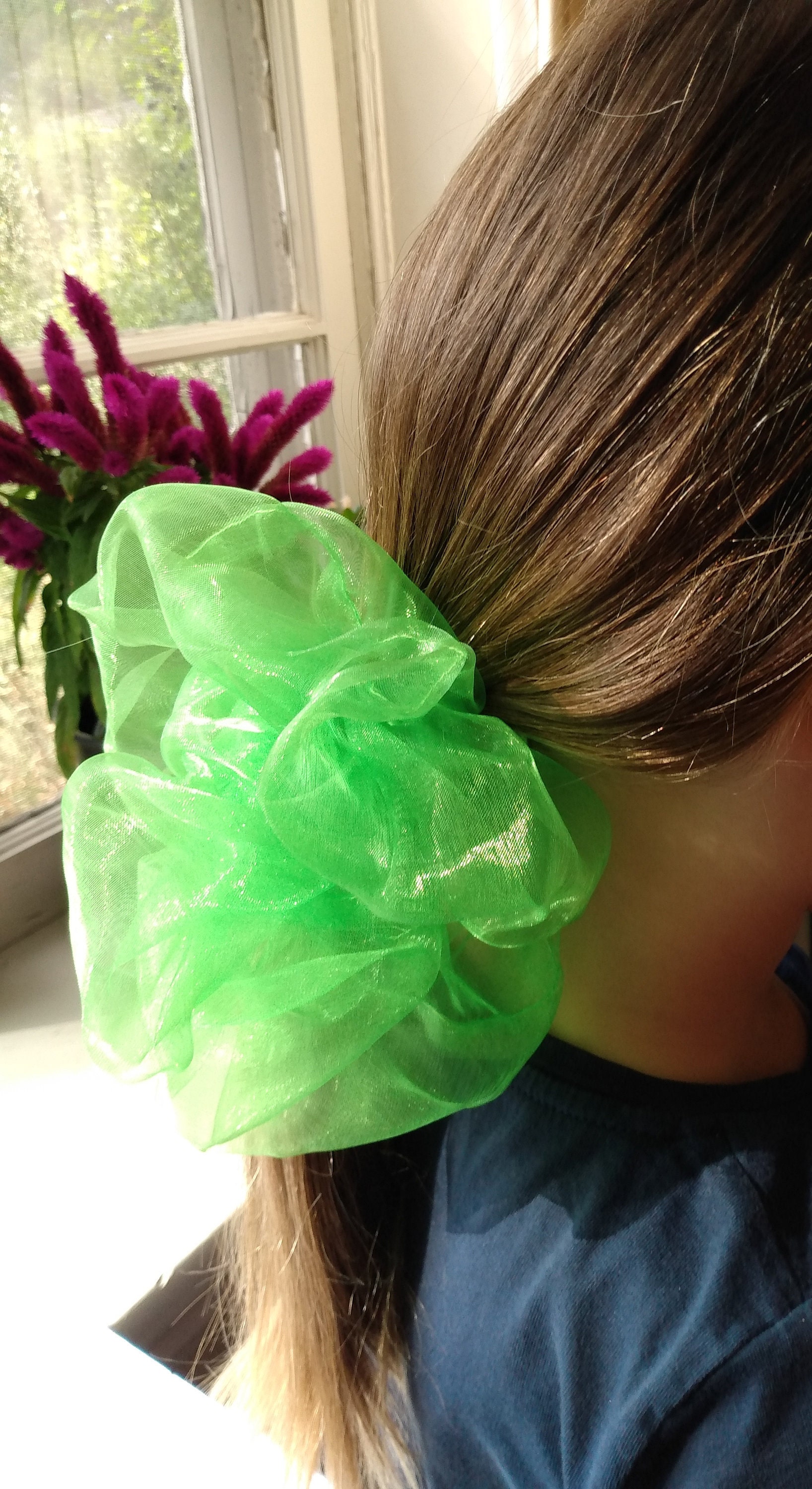 XXL Bright Green Organza Scrunchie Cloud Scrunchie Giant - Etsy Canada