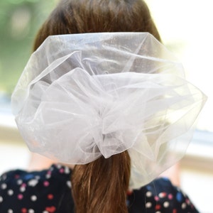 Oversized White Organza Scrunchie, Jumbo Scrunchie, XXL Scrunchy, Big Scrunchie