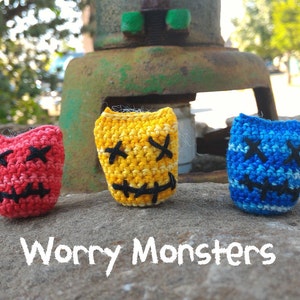 The original Worry Monsters Tiny friends to eat your anxieties away 25% off for Valentine's Day image 1