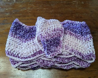 Ludicrous Length Scarf - squishy soft, warm, purple ripple scarf - ready made and ready to ship - great gift for anyone!