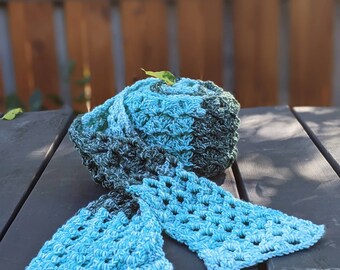 Extra long squishy scarf - Wave stitch crochet scarf, great gift