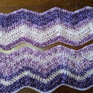 Ludicrous Length Scarf squishy soft, warm, purple ripple scarf ready made and ready to ship great gift for anyone image 2