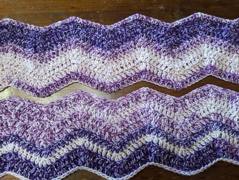 Ludicrous Length Scarf squishy soft, warm, purple ripple scarf ready made and ready to ship great gift for anyone image 2