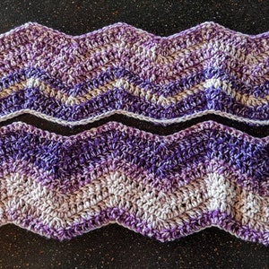 Ludicrous Length Scarf squishy soft, warm, purple ripple scarf ready made and ready to ship great gift for anyone image 4