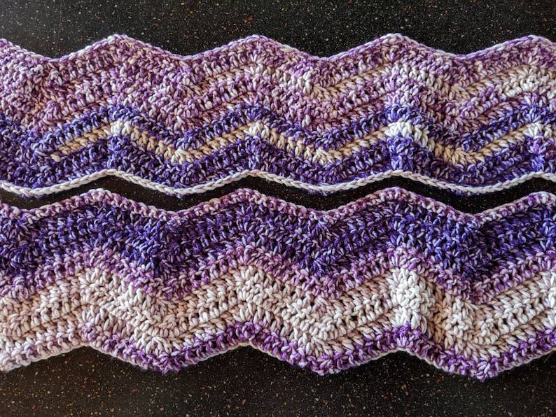 Ludicrous Length Scarf squishy soft, warm, purple ripple scarf ready made and ready to ship great gift for anyone image 4