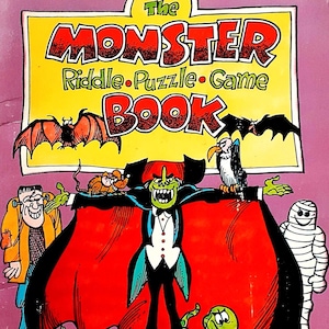 The Monster Riddle, Puzzle, Game Book, David Gantz, 1979, Vintage 1970s, Kids, Halloween