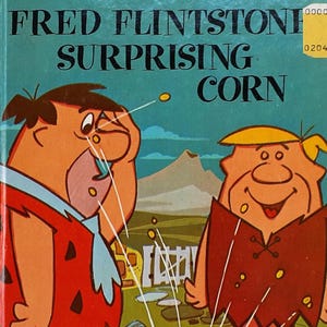 The Flintstones, Fred Flintstone&#39;s Surprising Corn, 1983, Vintage 80s Kids Book