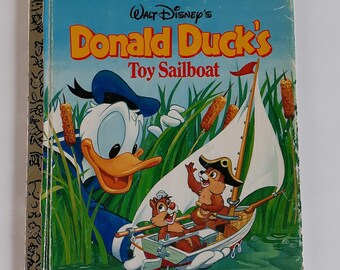 Walt Disney’s Donald Duck’s Toy Sailboat, Vintage Little Golden Book, 1991, 1954, Chips Ahoy