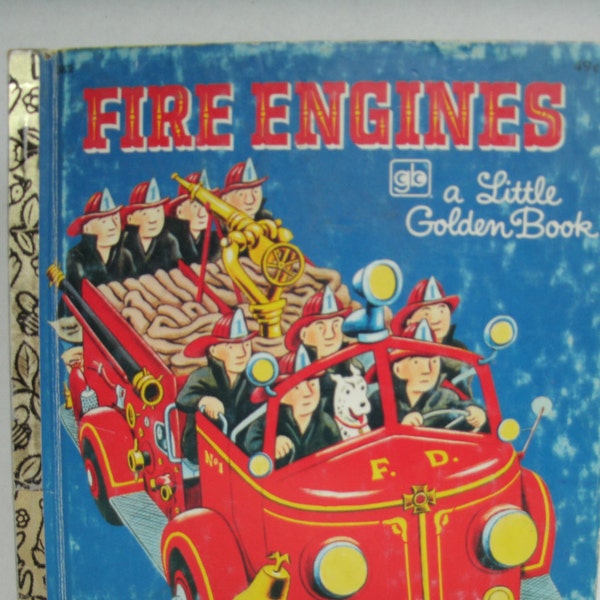 Fire Engine Book, Little Golden Book, Fire Engines, Vintage 1970s Children's Book, 1976