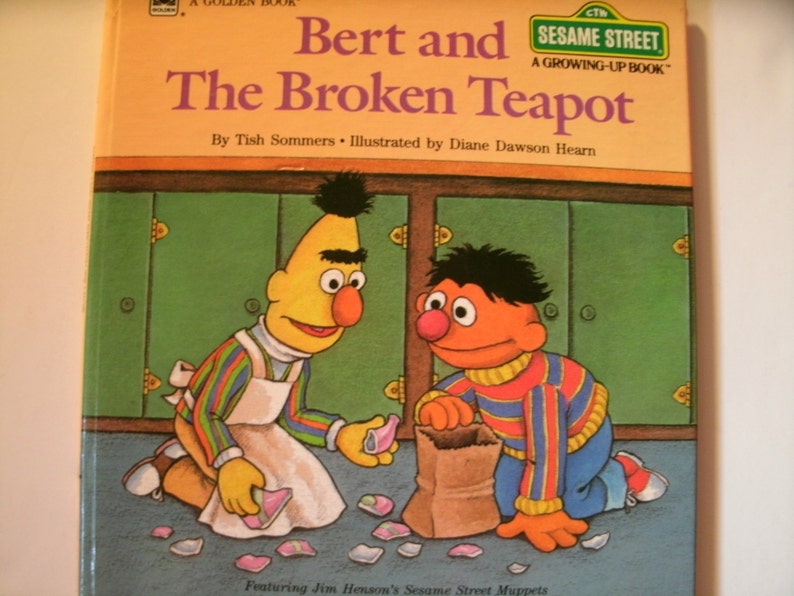 Bert And The Broken Teapot Sesame Street 1985 Growing Up Book Jim Henson - 