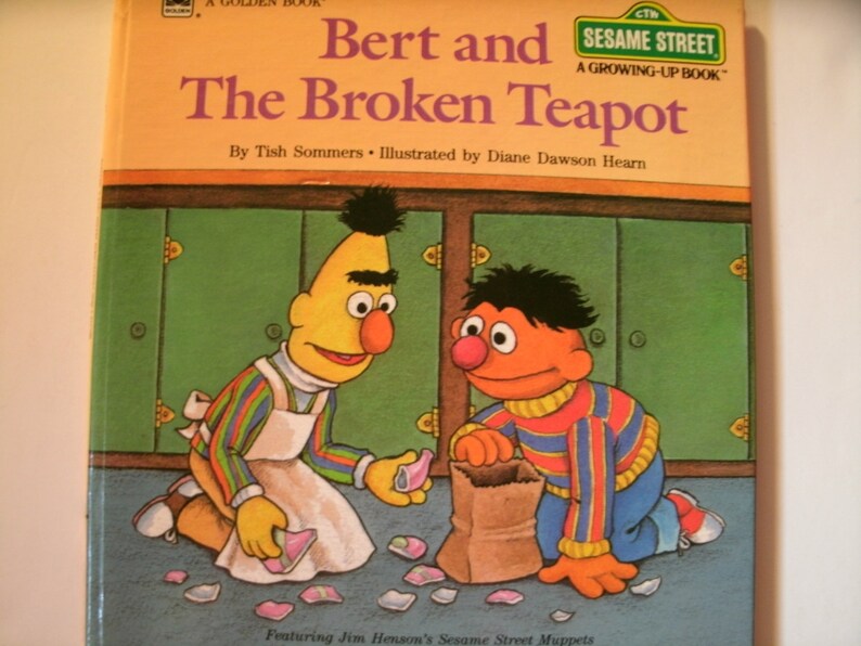 Bert And The Broken Teapot Sesame Street 1985 Growing Up Book Jim Henson - 