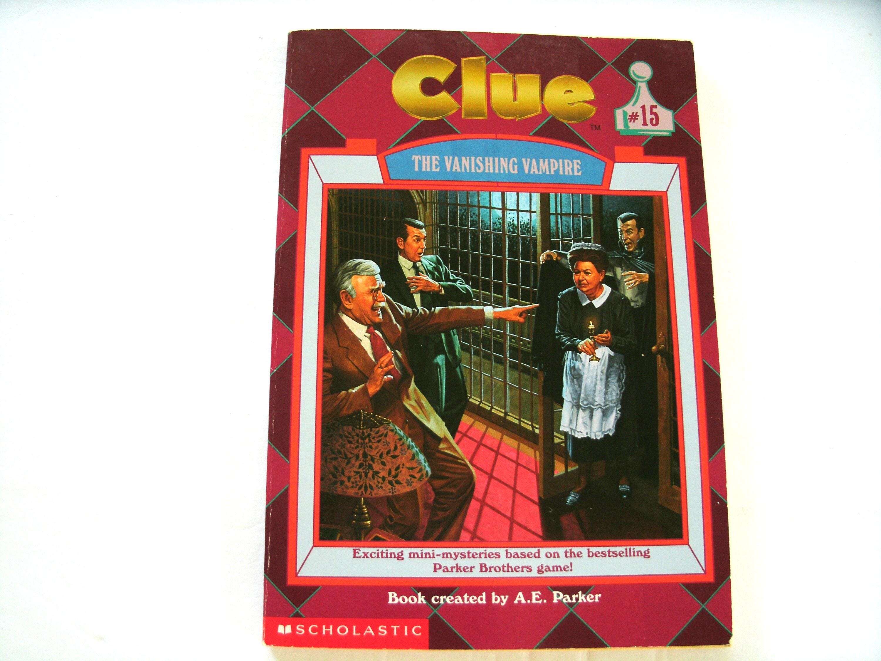 Clue, The Vanishing Vampire, 15, 1997, Vintage 90s Kids Book, Board Game, Mystery