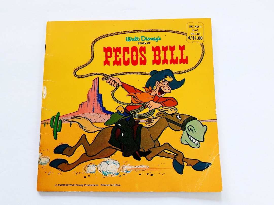 Walt Disney's Story of Pecos Bill 1970 Vintage 70s Etsy