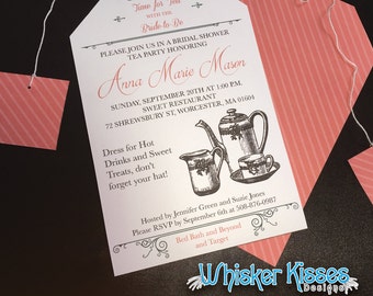 Professionally Printed and Designed Bridal Shower Invitation, Bridal Tea Invitation, Tea Party Bridal Shower, Wedding Bridal Brunch